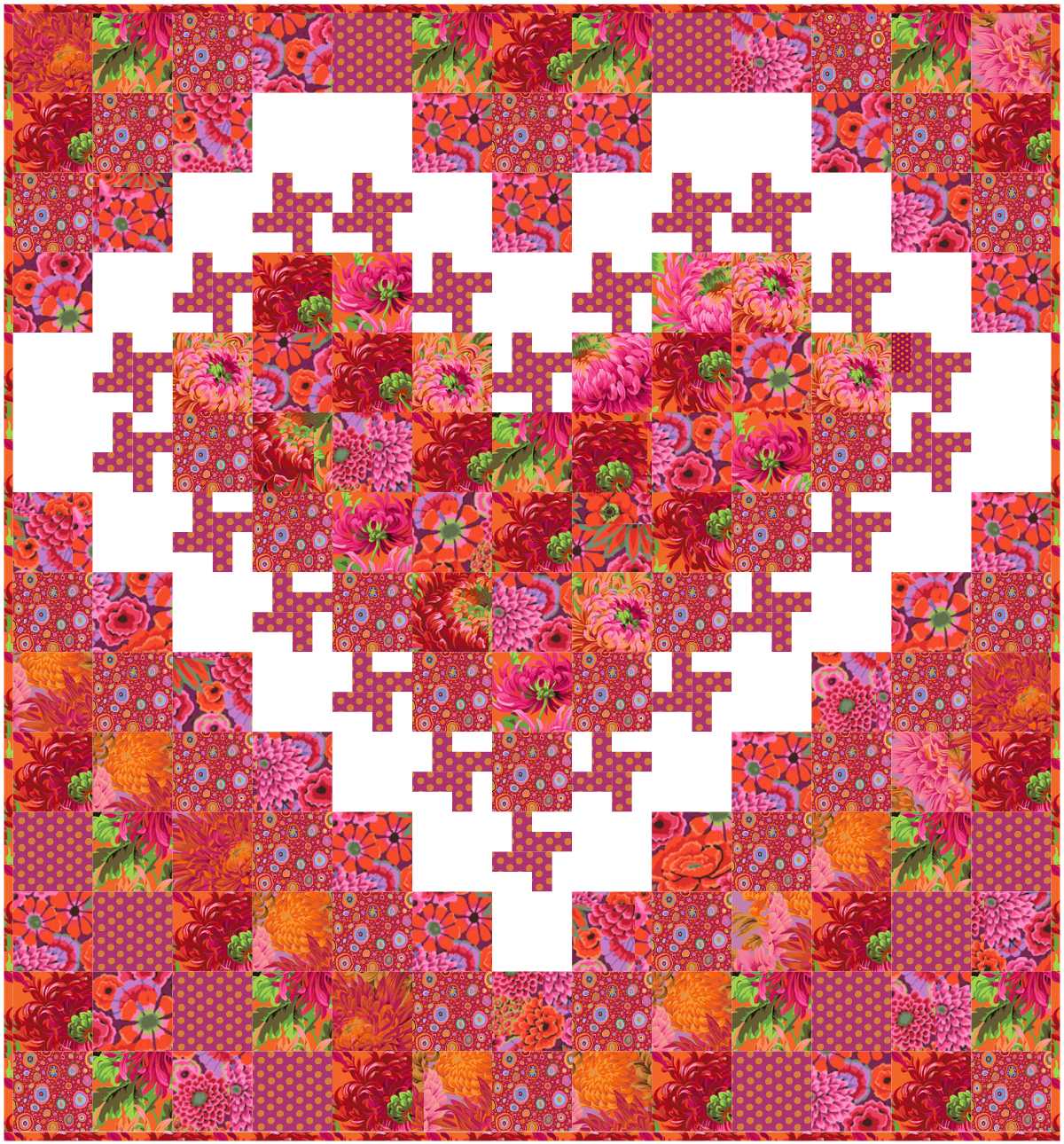 Kaffe My Red Heart Quilt Kit-Free Spirit Fabrics-My Favorite Quilt Store