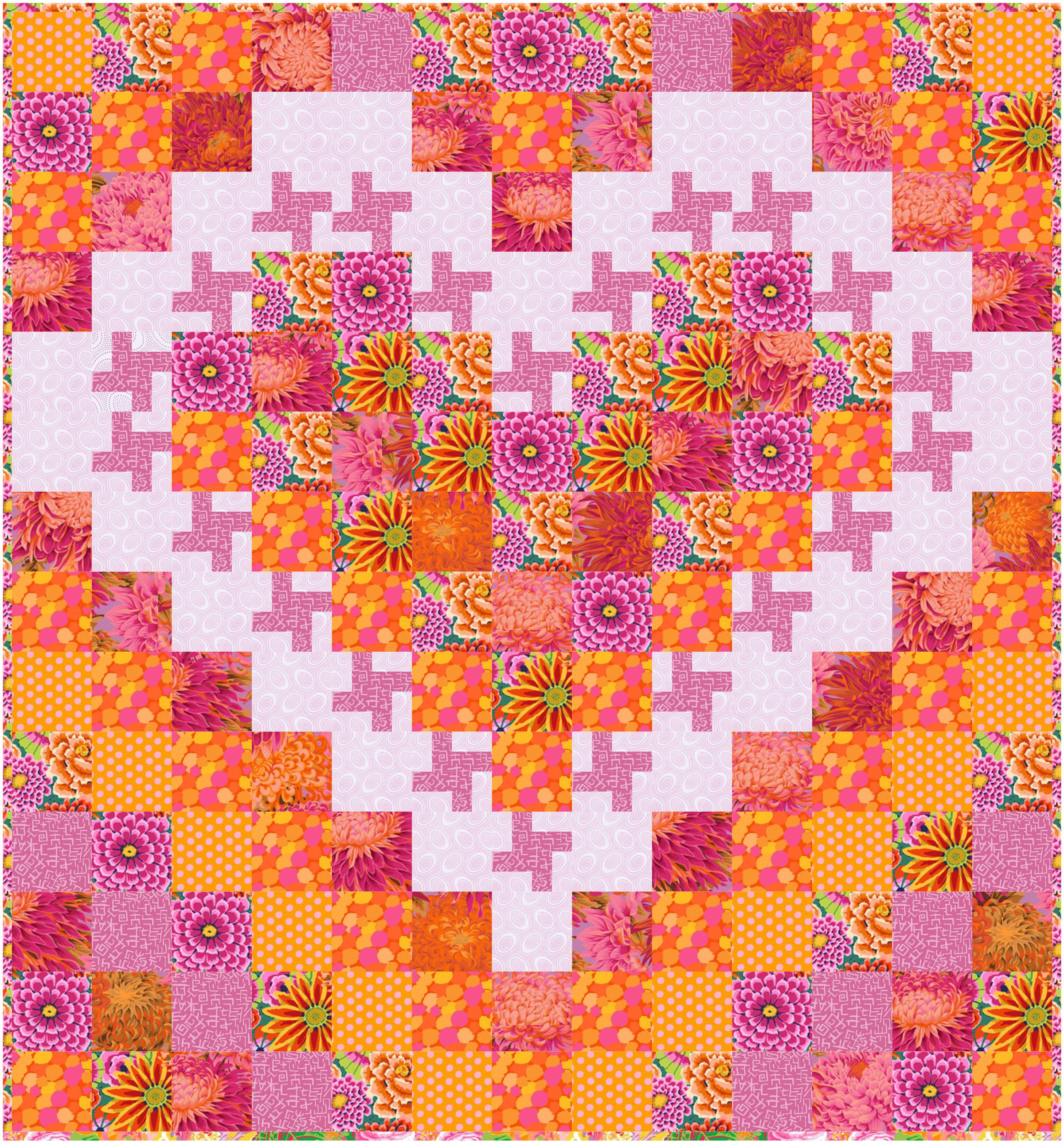 Kaffe On Fire For Your Heart Quilt Kit-Free Spirit Fabrics-My Favorite Quilt Store