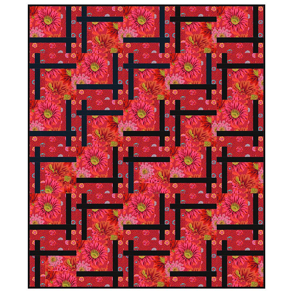 Kaffe Red Cactus with Red Guinea BQ2 Quilt Kit-Free Spirit Fabrics-My Favorite Quilt Store