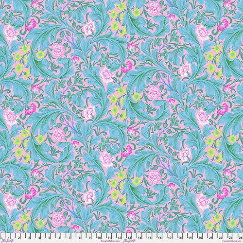 Kaffe X Morris & Co. Aqua Leicester Fabric-Free Spirit Fabrics-My Favorite Quilt Store