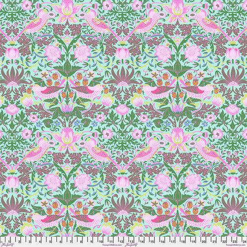 Kaffe X Morris & Co. Aqua Strawberry Thief Fabric-Free Spirit Fabrics-My Favorite Quilt Store