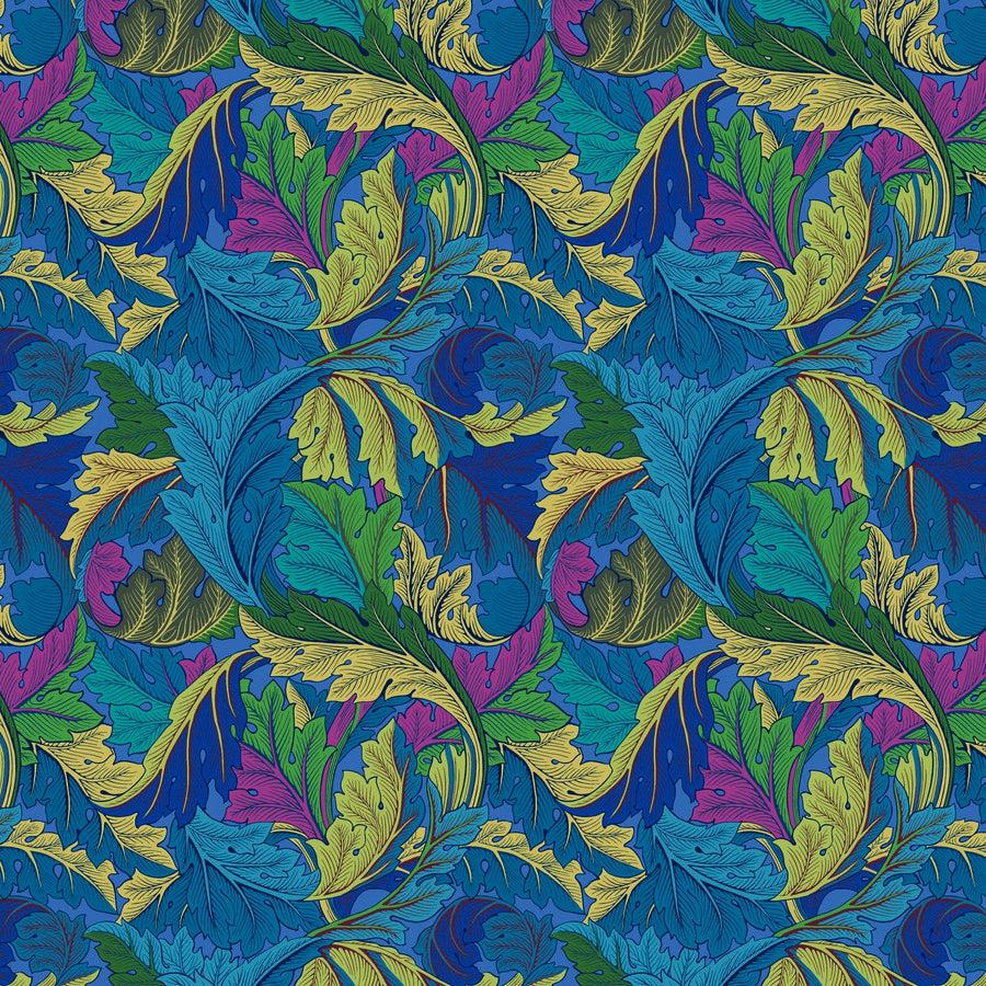 Kaffe X Morris & Co. Cobalt Acanthus Fabric-Free Spirit Fabrics-My Favorite Quilt Store