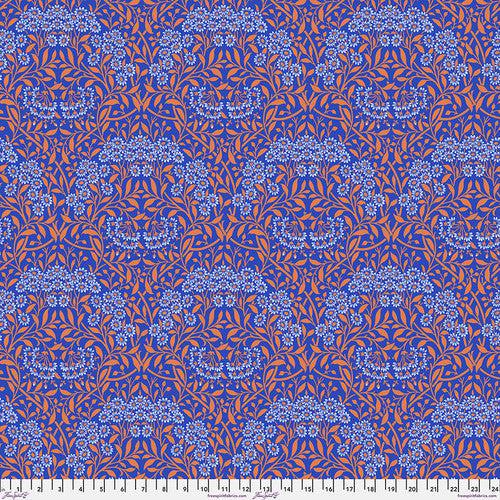 Kaffe X Morris & Co. Cobalt Michaelmas Daisy Fabric-Free Spirit Fabrics-My Favorite Quilt Store