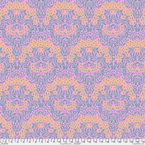 Kaffe X Morris & Co. Pink Michaelmas Daisy Fabric-Free Spirit Fabrics-My Favorite Quilt Store