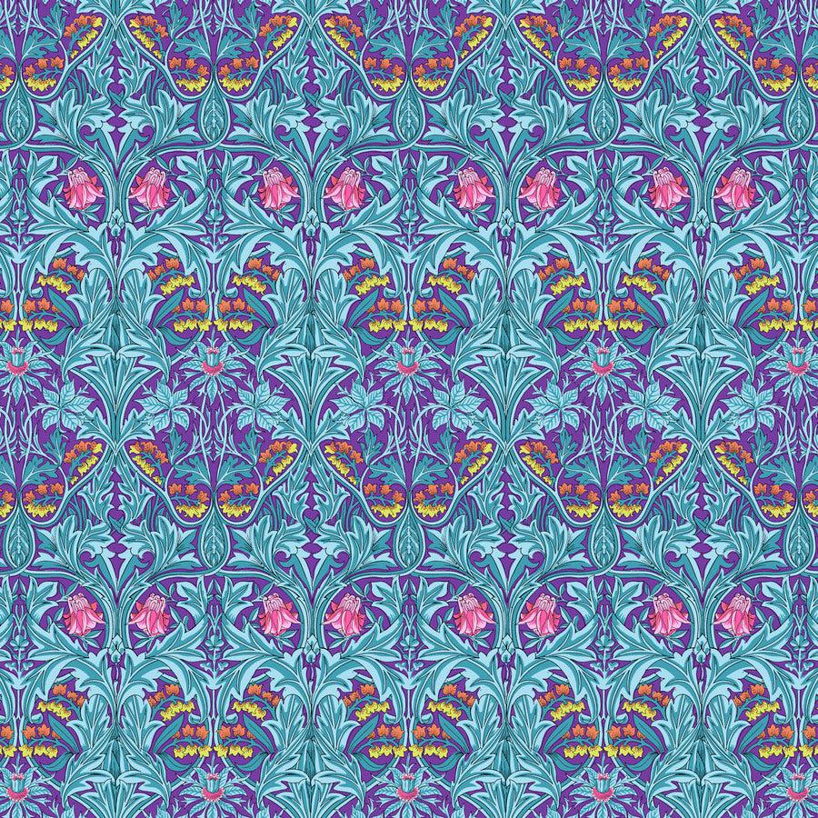 Kaffe X Morris & Co. Purple Bluebell Fabric-Free Spirit Fabrics-My Favorite Quilt Store