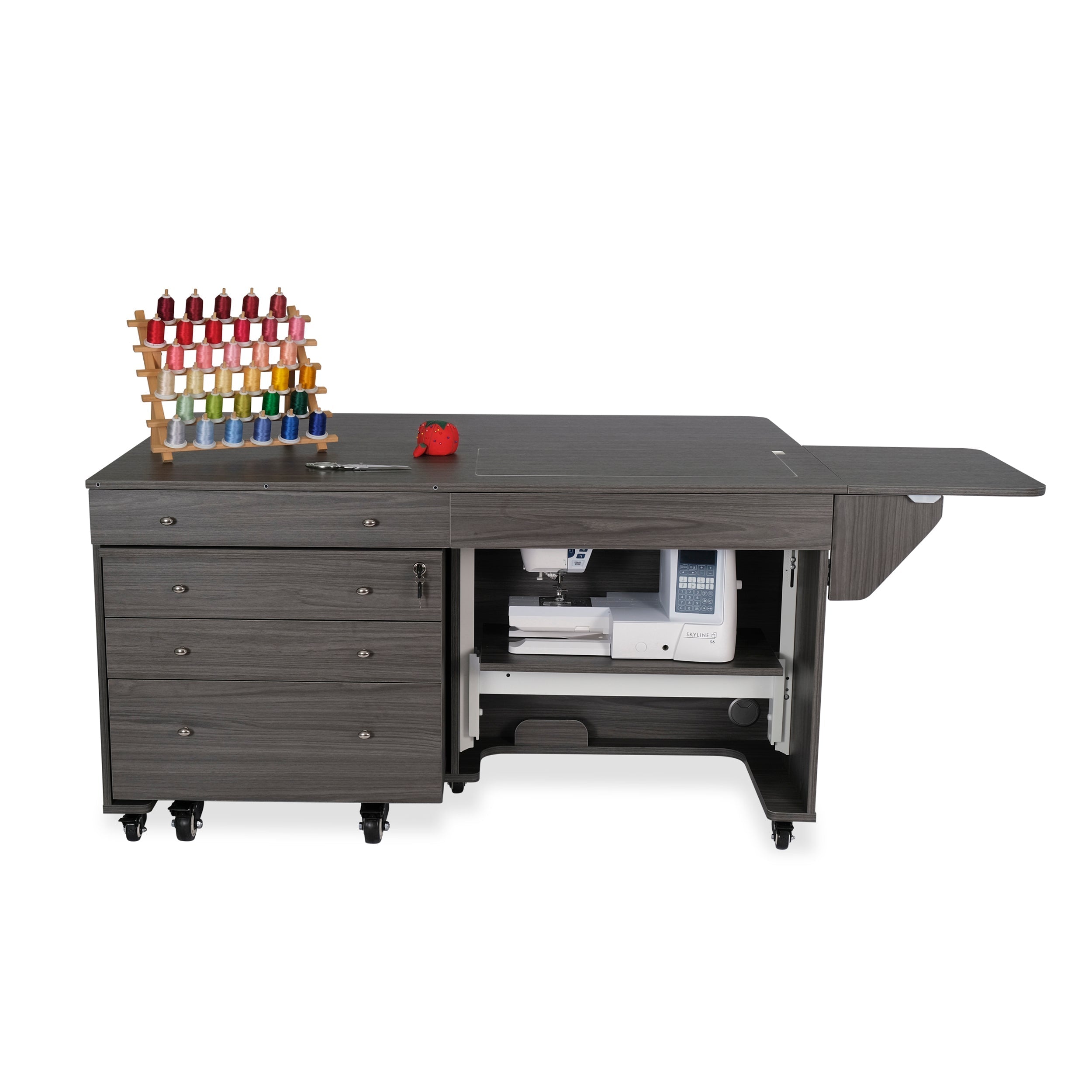 Kangaroo & Joey Sewing Cabinet Gray-Kangaroo Sewing Furniture-My Favorite Quilt Store