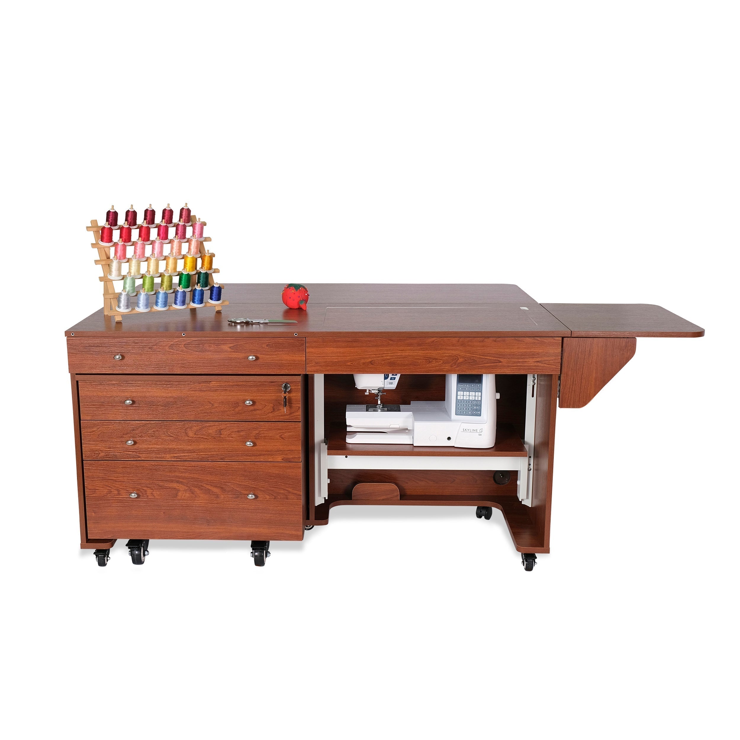 Kangaroo & Joey Sewing Cabinet Teak-Kangaroo Sewing Furniture-My Favorite Quilt Store