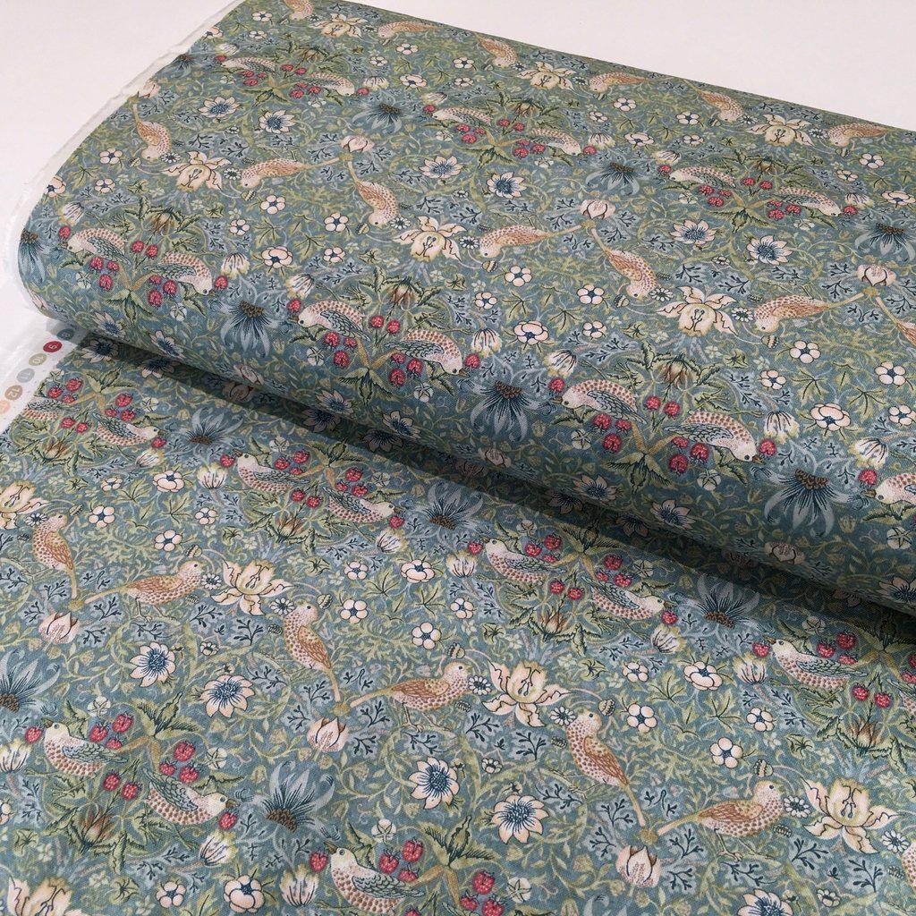 Kelmscott Mini Strawberry Thief Aqua Fabric-Free Spirit Fabrics-My Favorite Quilt Store