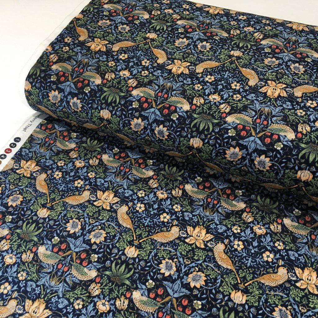 Kelmscott Mini Strawberry Thief Navy Fabric-Free Spirit Fabrics-My Favorite Quilt Store