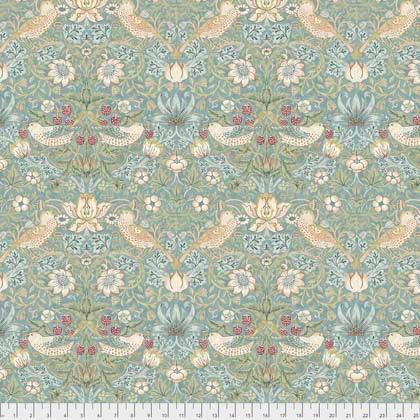 Kelmscott Strawberry Thief Aqua Fabric-Free Spirit Fabrics-My Favorite Quilt Store