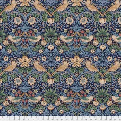 Kelmscott Strawberry Thief Navy Fabric-Free Spirit Fabrics-My Favorite Quilt Store