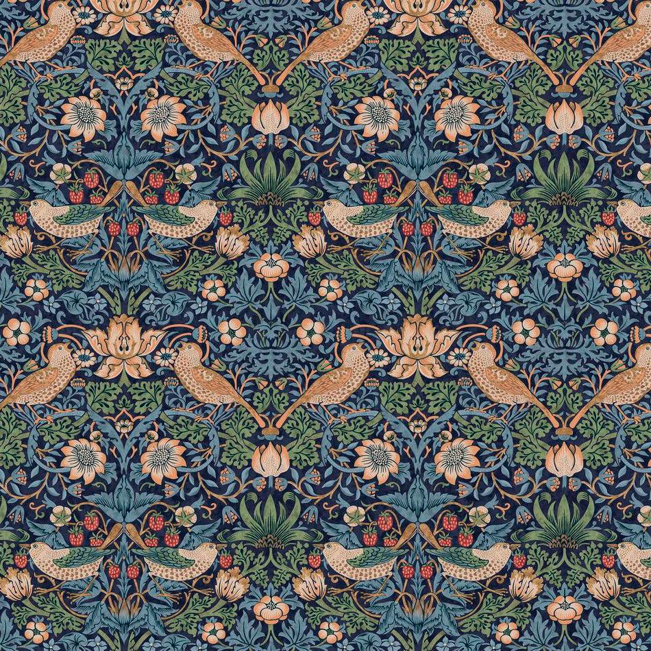 Kelmscott Strawberry Thief Navy Fabric-Free Spirit Fabrics-My Favorite Quilt Store