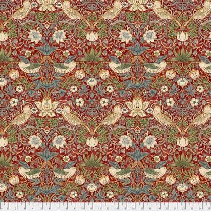 Kelmscott Strawberry Thief Red Fabric-Free Spirit Fabrics-My Favorite Quilt Store