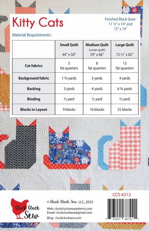 Kitty Cats Quilt Pattern-Cluck Cluck Sew-My Favorite Quilt Store