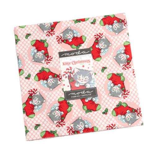 Kitty Christmas 10" Layer Cake-Moda Fabrics-My Favorite Quilt Store