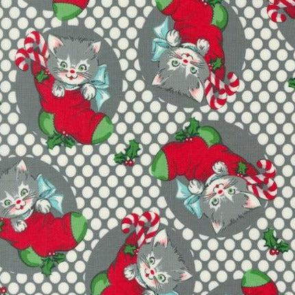 Kitty Christmas Coal Kitty in Stocking Fabric