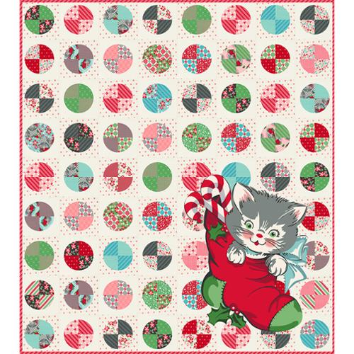 Kitty Christmas Here Comes Santa Claws Quilt Kit