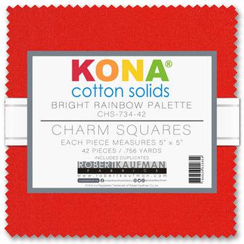 Kona Bright Rainbow Charm Pack-Robert Kaufman-My Favorite Quilt Store