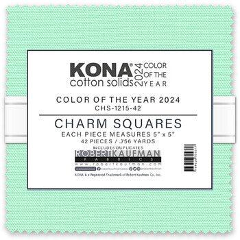 Kona Cotton Julep Color of the Year 2024 5" Charm Square-Robert Kaufman-My Favorite Quilt Store