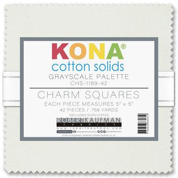 Kona Grayscale 5" Charm Pack-Robert Kaufman-My Favorite Quilt Store