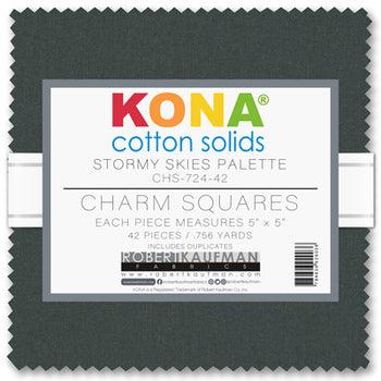 Kona Stormy Skies Charm Pack-Robert Kaufman-My Favorite Quilt Store