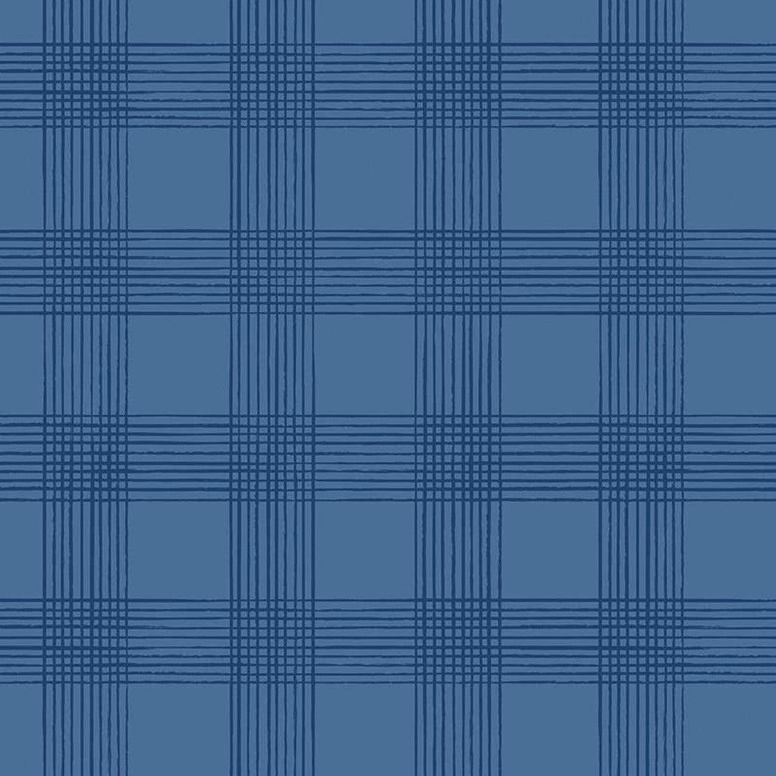 Land Of The Brave Denim Plaid Fabric-Riley Blake Fabrics-My Favorite Quilt Store