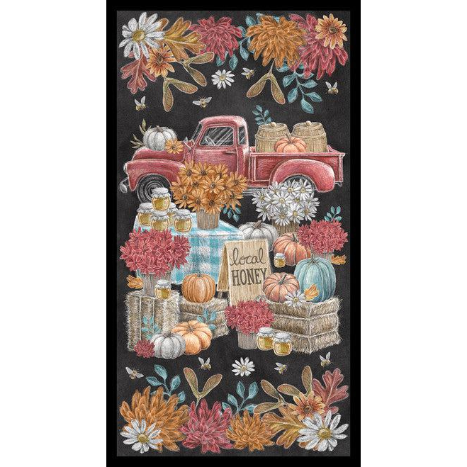 Late Summer Harvest Charcoal Harvest 24" Panel-Blank Quilting Corporation-My Favorite Quilt Store