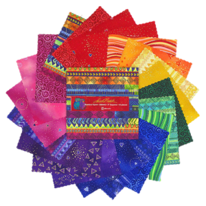 Laurel Burch Basics Rainbow Spirit 5" Charm Pack-Clothworks-My Favorite Quilt Store