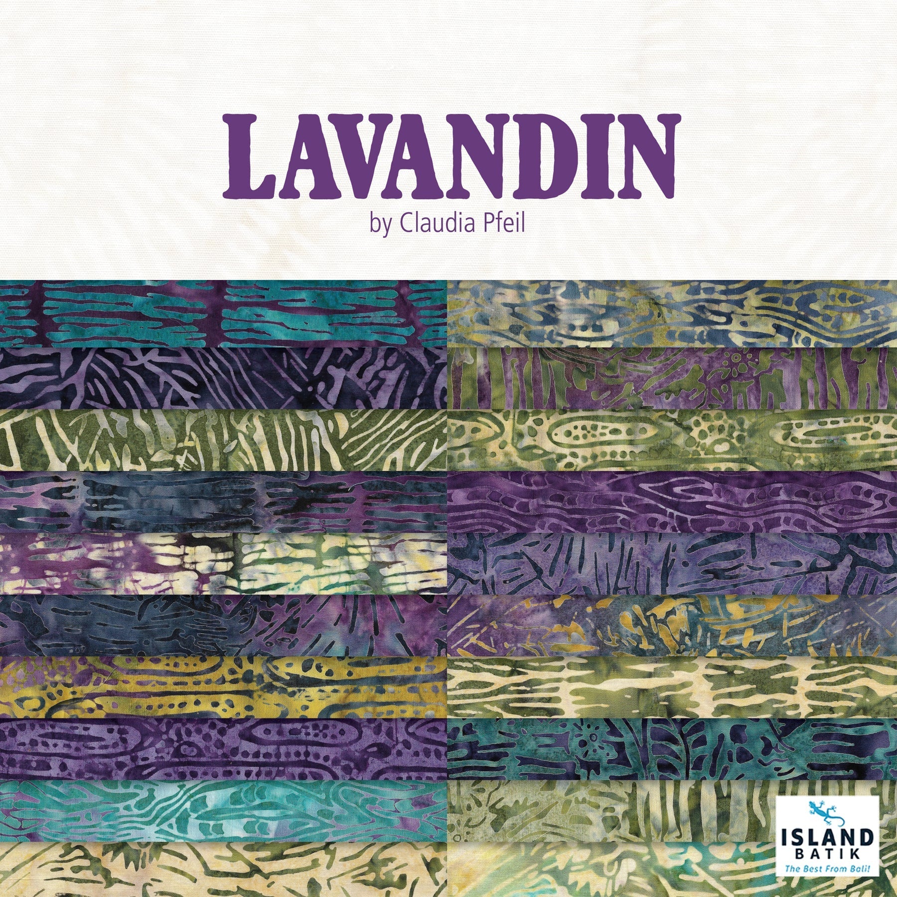 Lavandin Batik 10" Island Stack-Island Batik-My Favorite Quilt Store