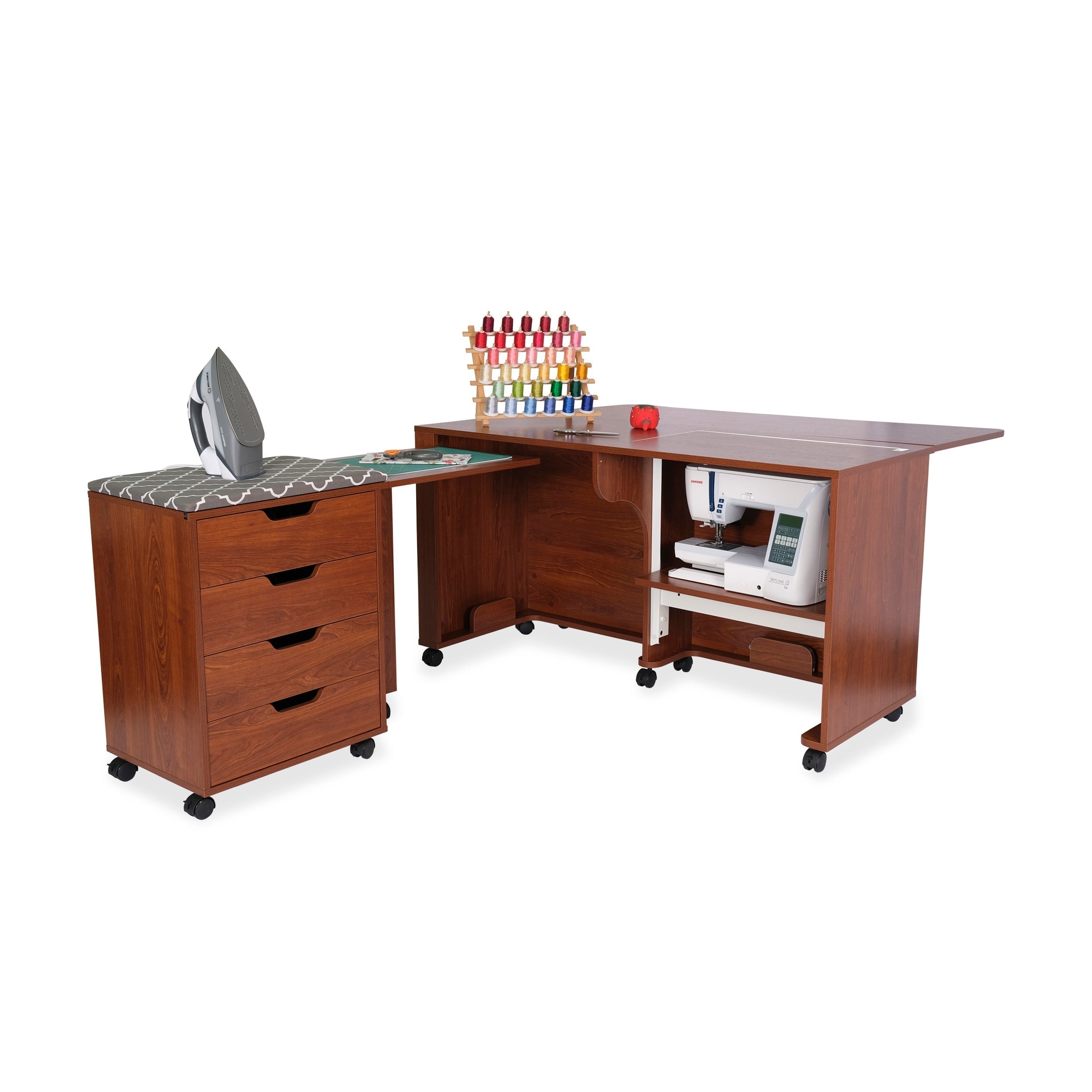 Laverne & Shirley Sewing Cabinet Teak-Arrow Classic Sewing Furniture-My Favorite Quilt Store