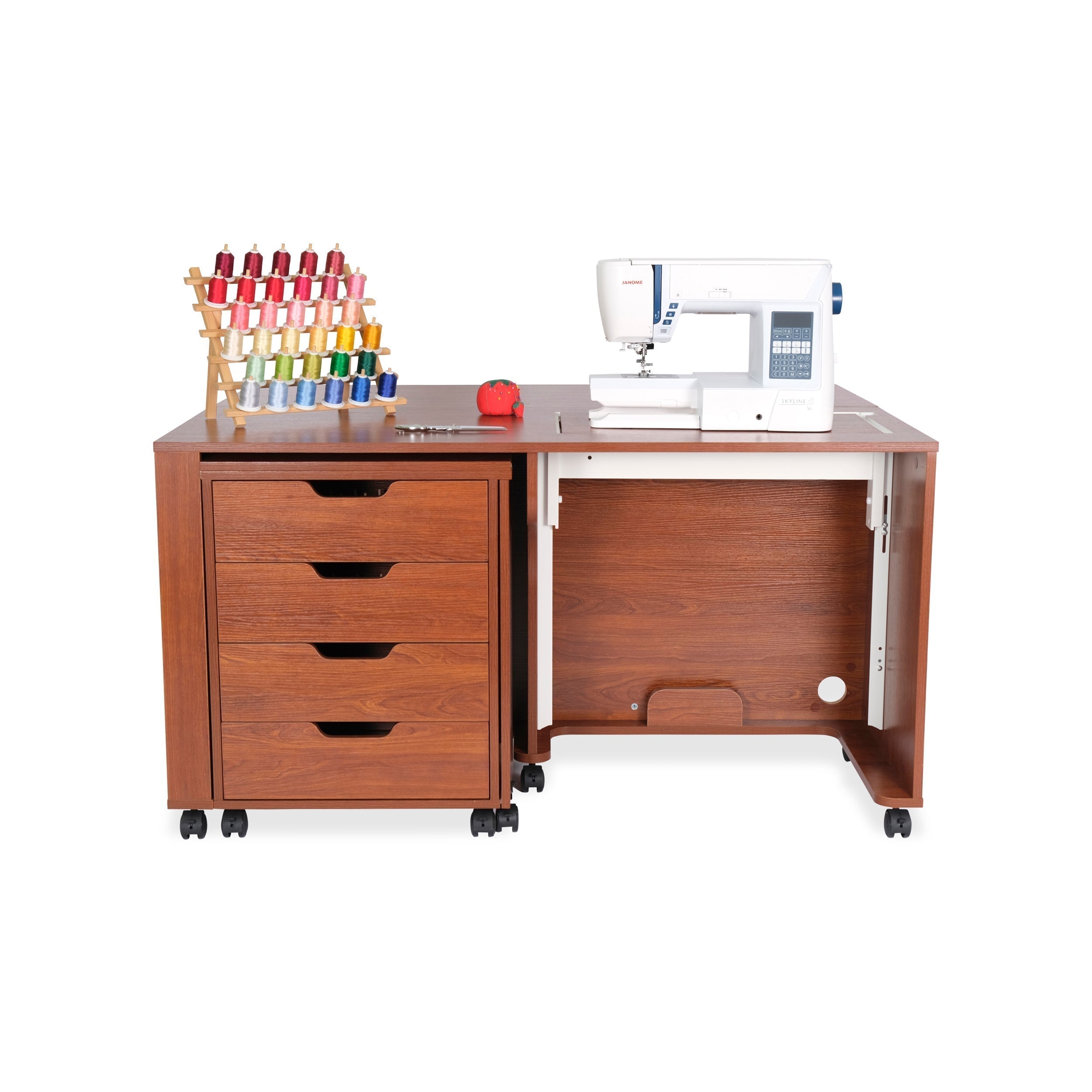 Laverne & Shirley Sewing Cabinet Teak-Arrow Classic Sewing Furniture-My Favorite Quilt Store
