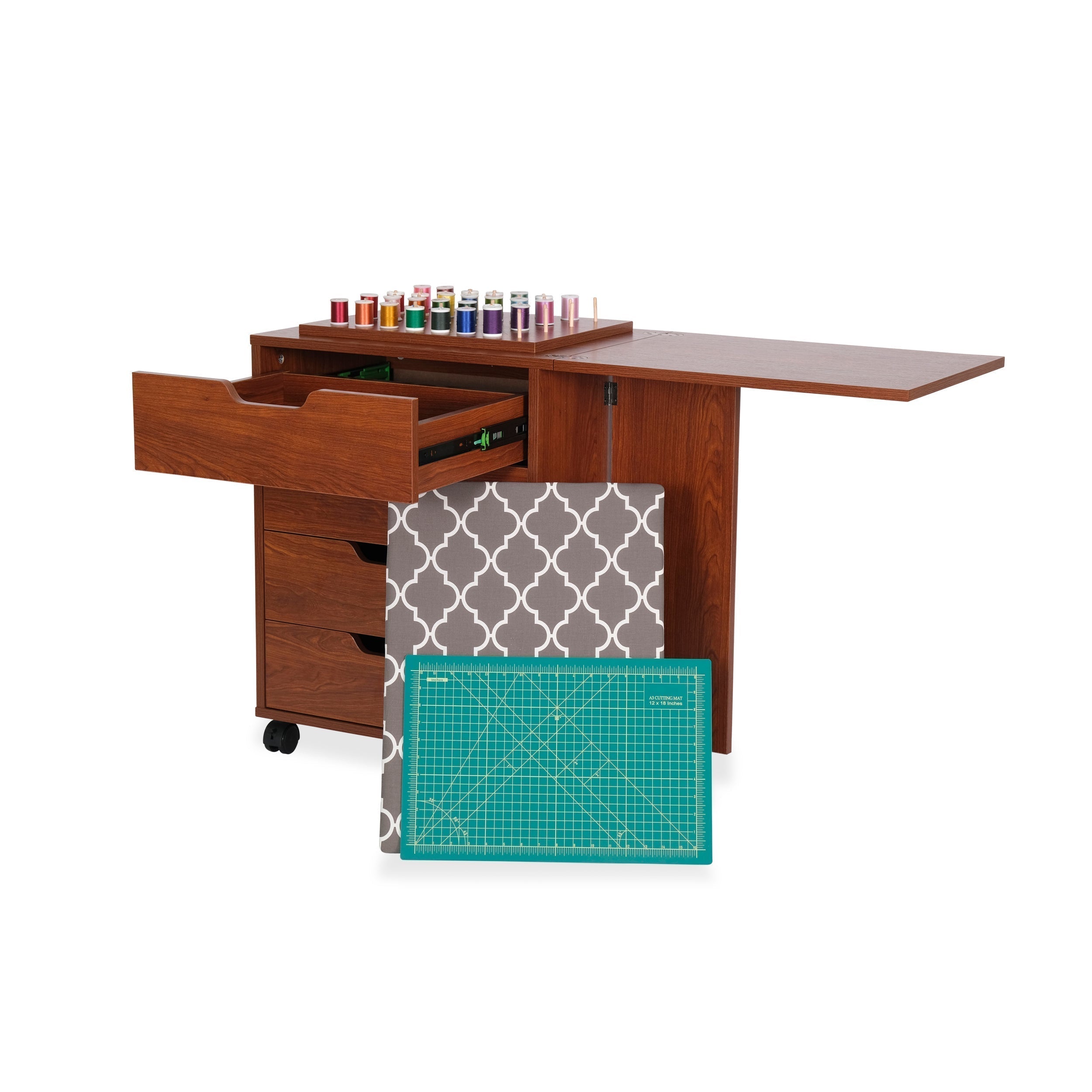 Laverne & Shirley Sewing Cabinet Teak-Arrow Classic Sewing Furniture-My Favorite Quilt Store