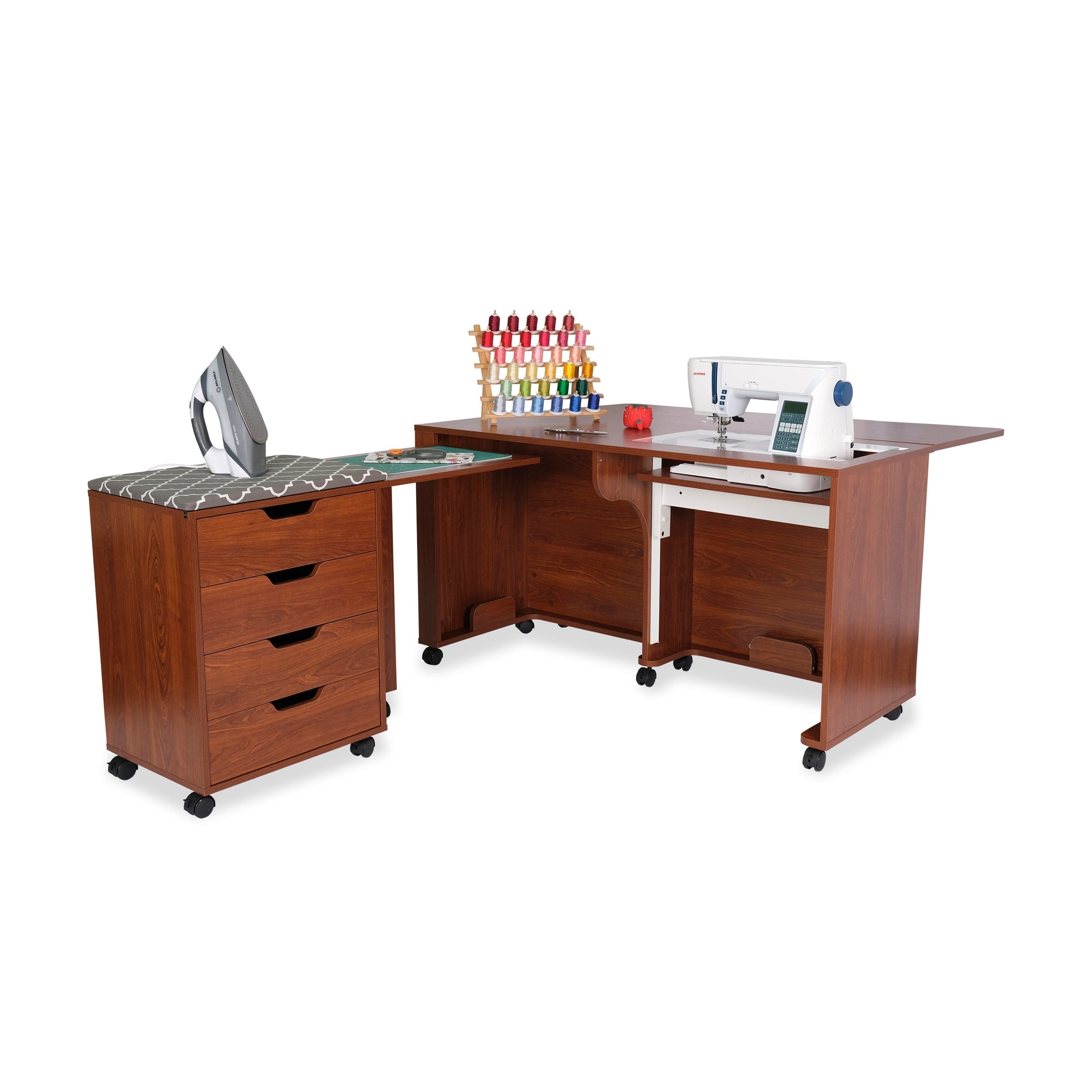 Laverne & Shirley Sewing Cabinet Teak-Arrow Classic Sewing Furniture-My Favorite Quilt Store