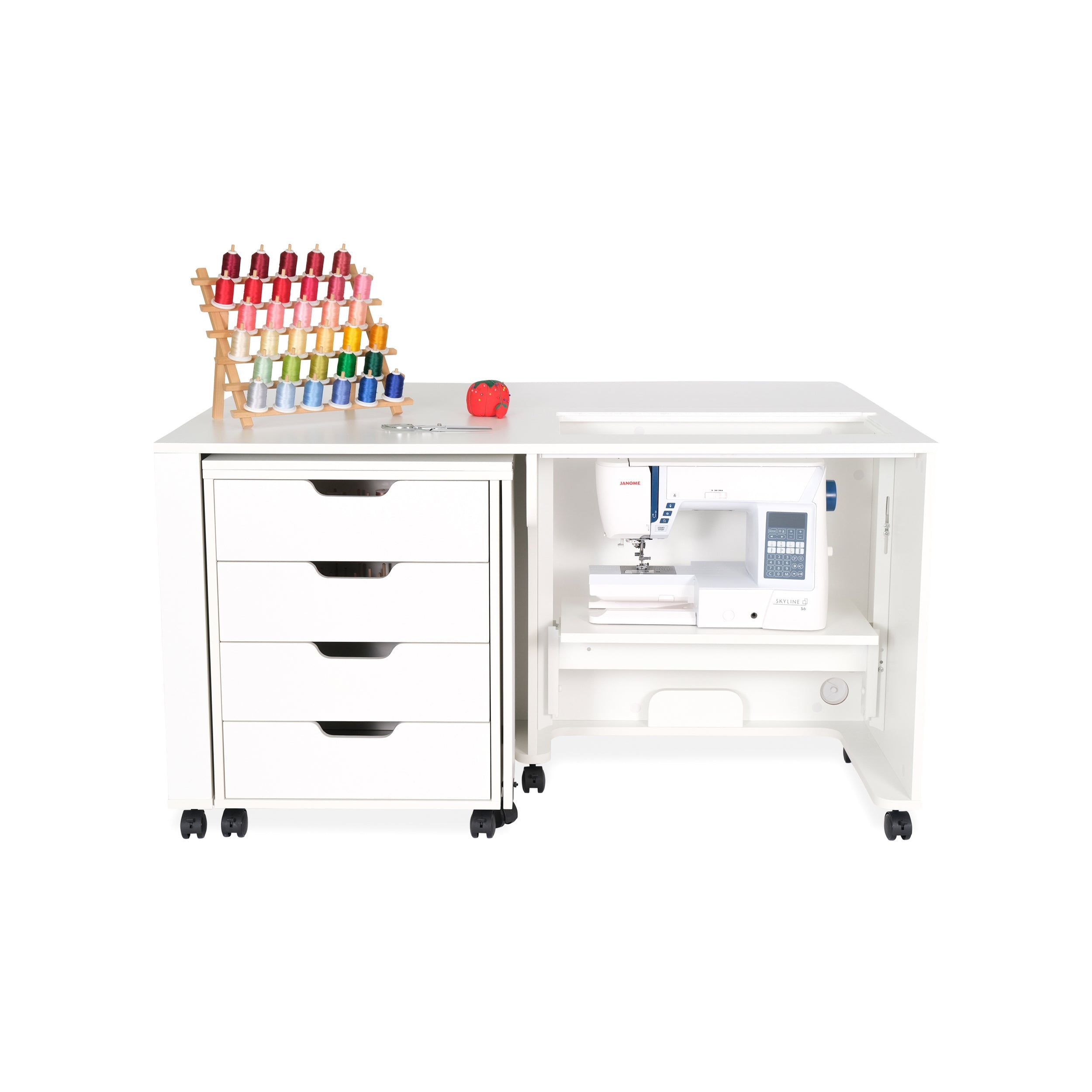 Laverne & Shirley Sewing Cabinet White-Arrow Classic Sewing Furniture-My Favorite Quilt Store