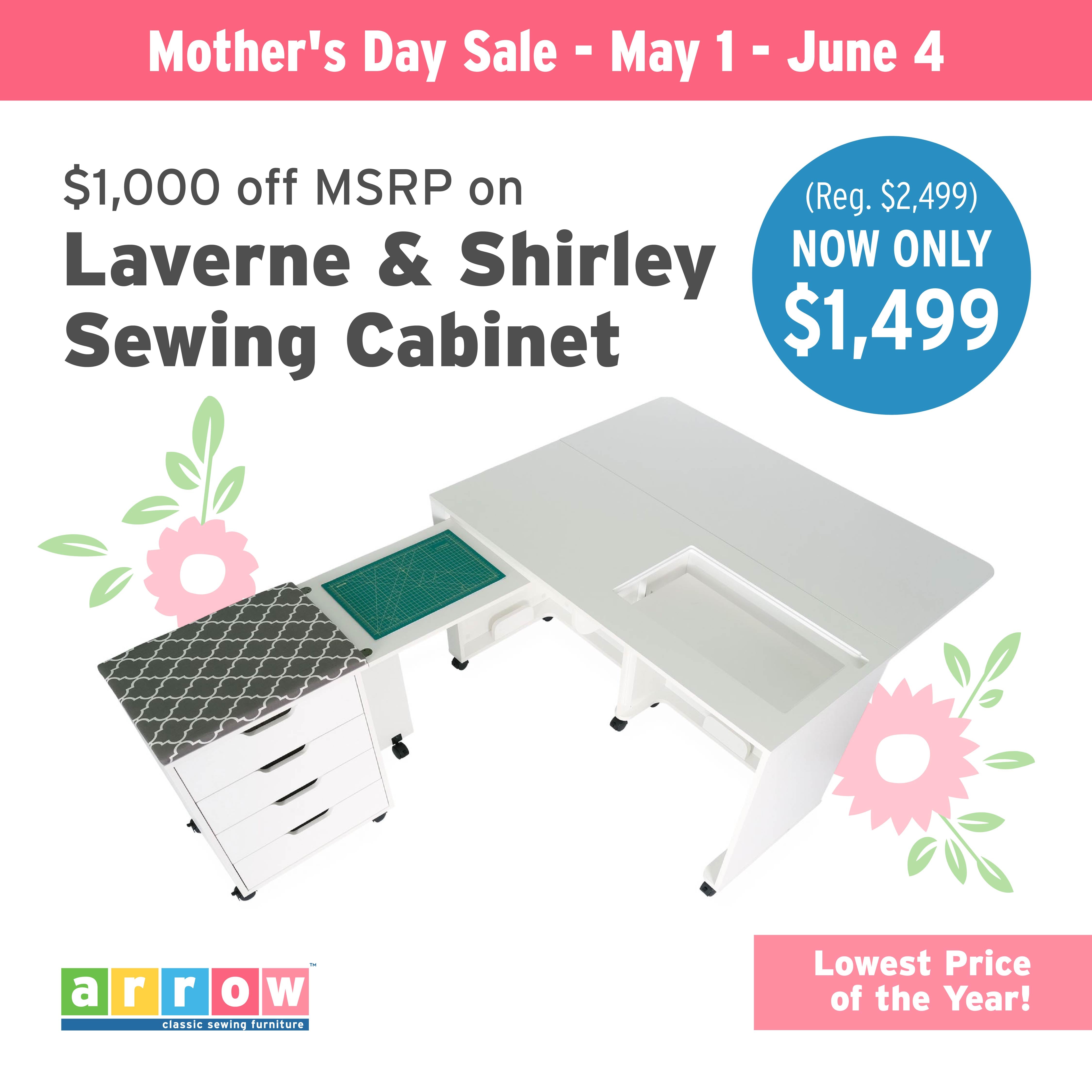 Laverne & Shirley Sewing Cabinet White