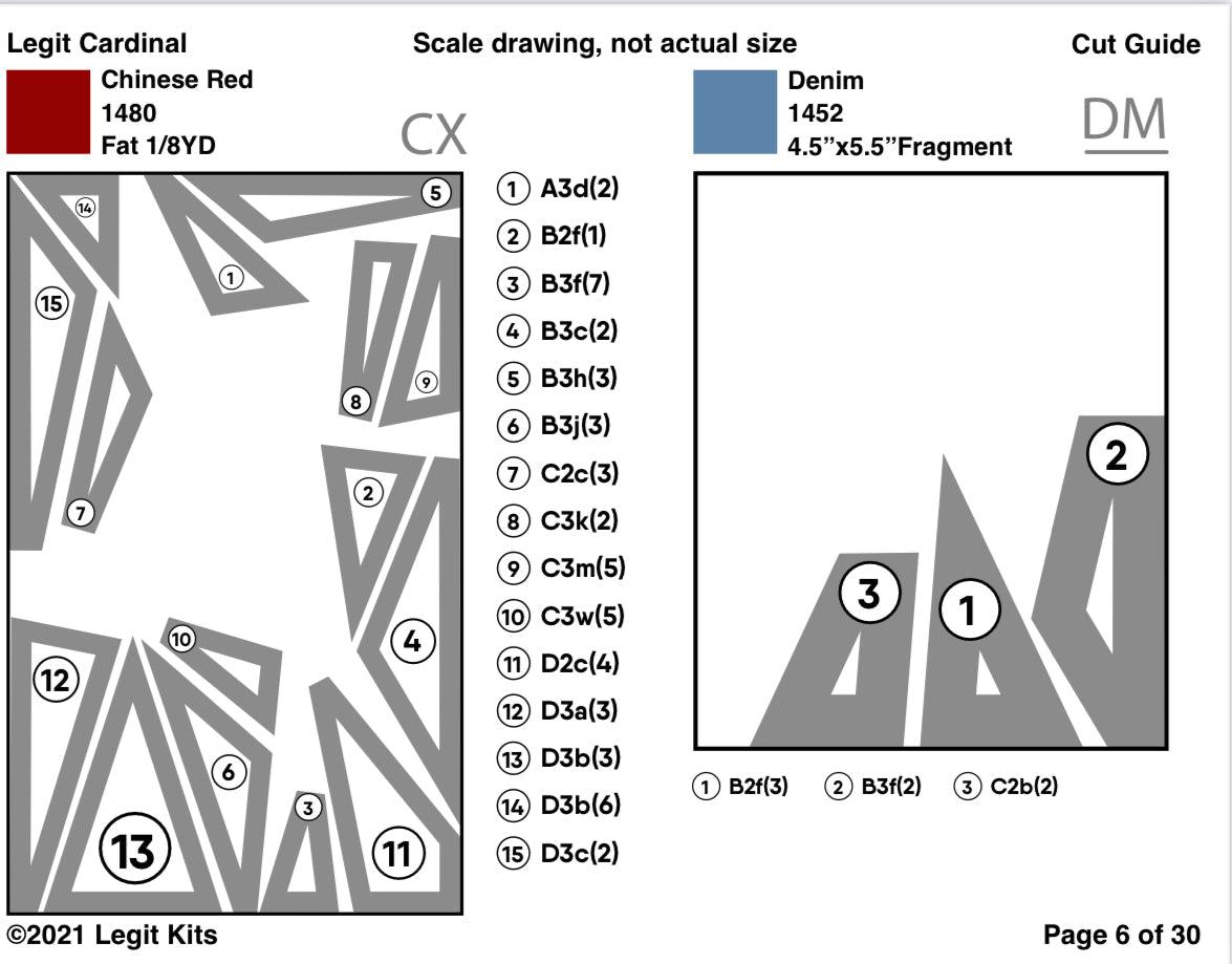 Legit Cardinal Pattern-Legit Kits-My Favorite Quilt Store