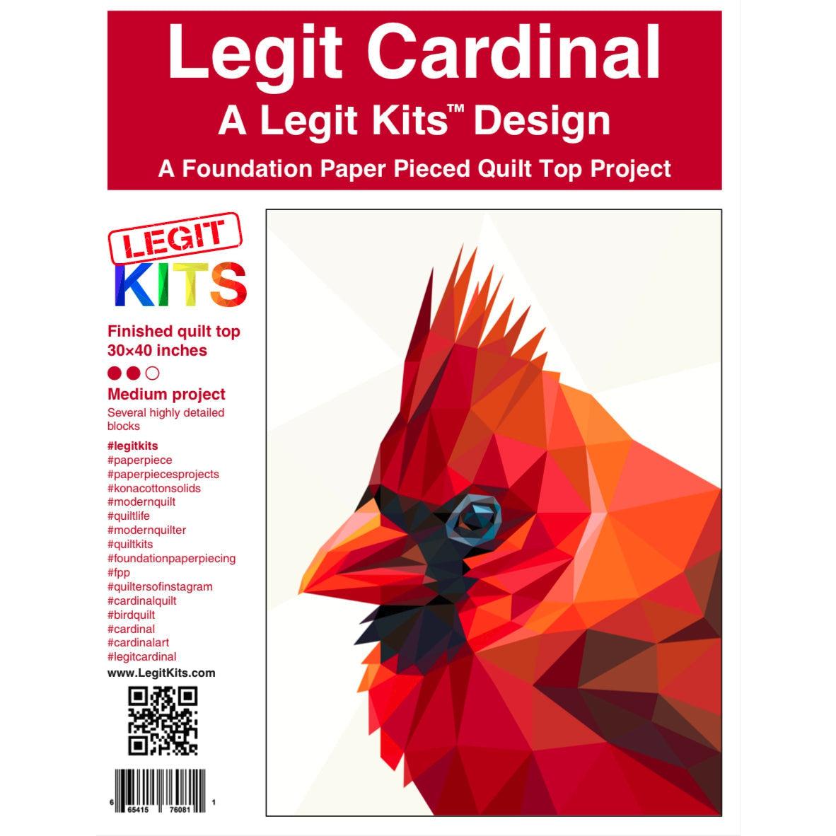 Legit Cardinal Pattern-Legit Kits-My Favorite Quilt Store
