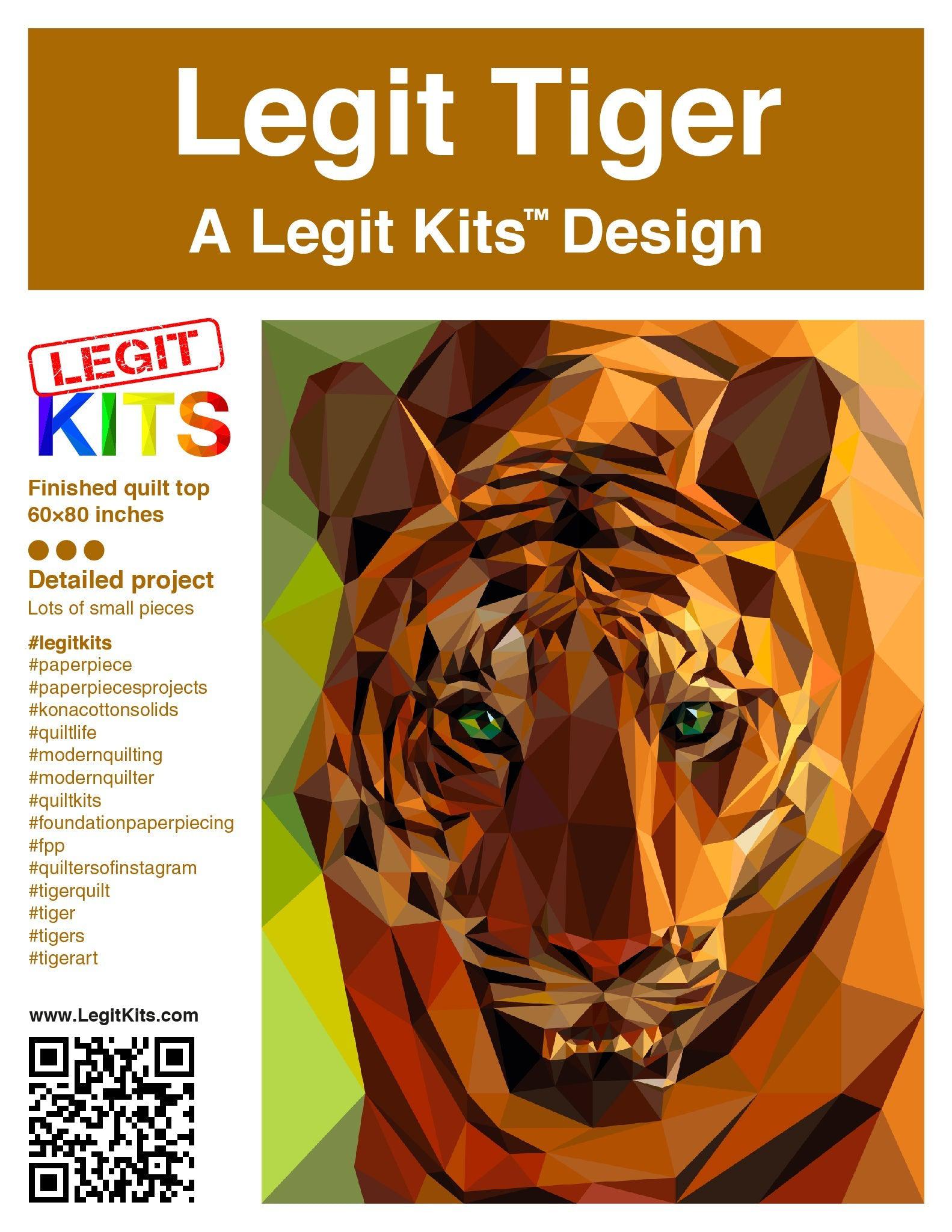 Legit Tiger Full Quilt Kit-Legit Kits-My Favorite Quilt Store