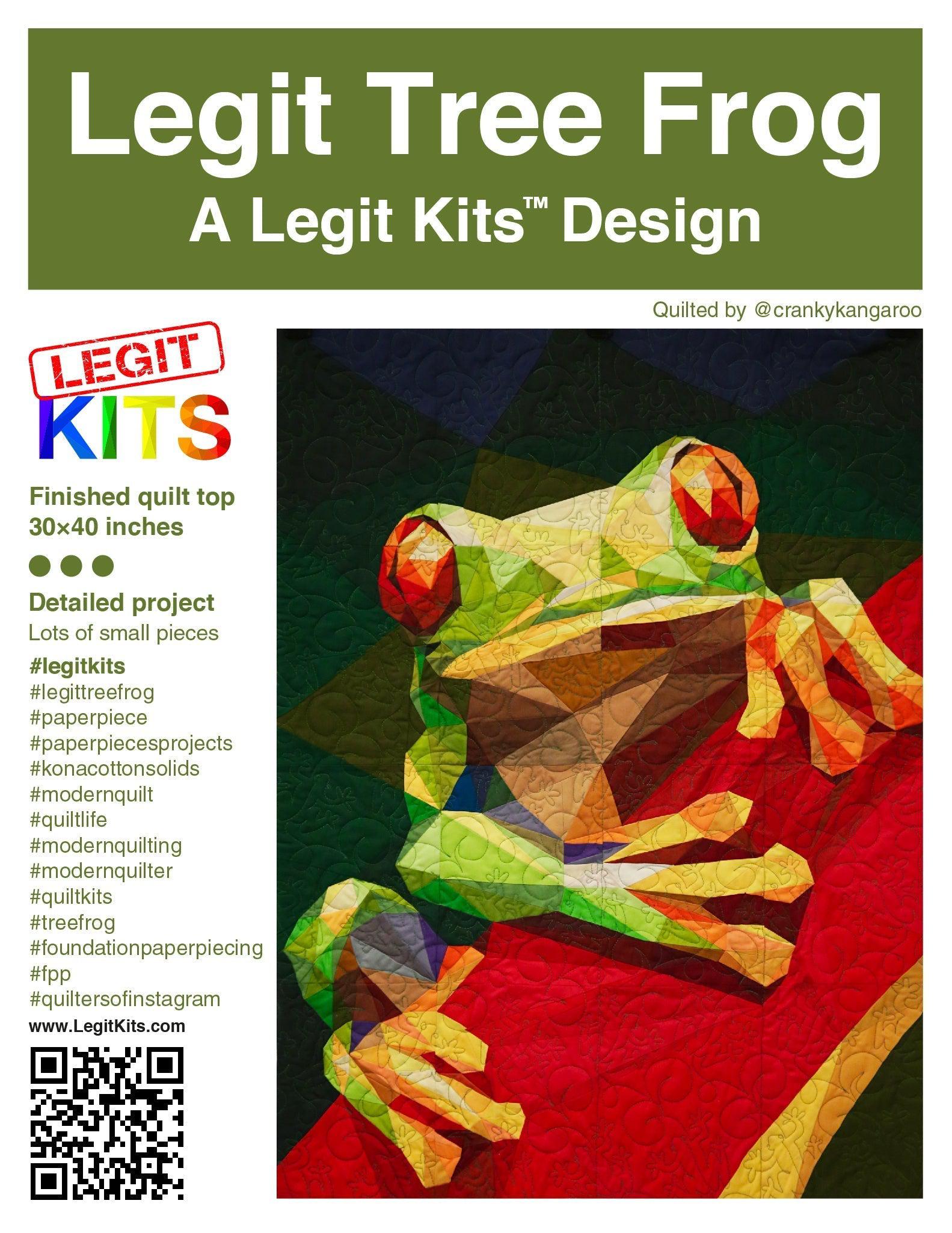 Legit Tree Frog Pattern-Legit Kits-My Favorite Quilt Store