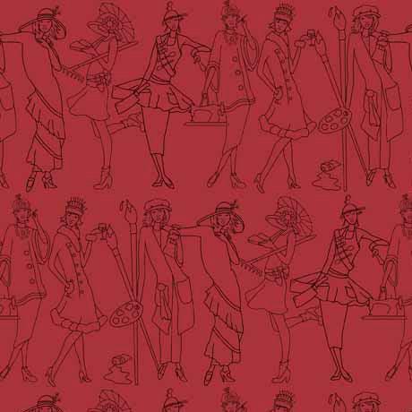 Les Femmes Fashionista Brick Fashionista Sketch Fabric