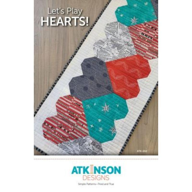 Let's Play Hearts Table Runner Pattern-Atkinson Designs-My Favorite Quilt Store