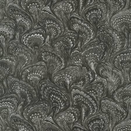 Library of Rarities Charcoal Swirls Fabric