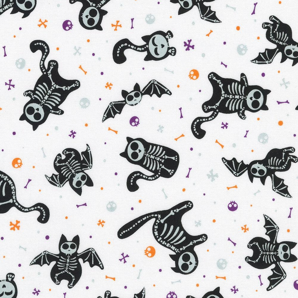 Lights Out Bone Skeleton Animals Fabric-Robert Kaufman-My Favorite Quilt Store