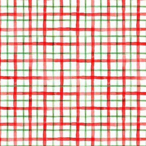 Little Darlings Christmas Red Green Plaid Fabric