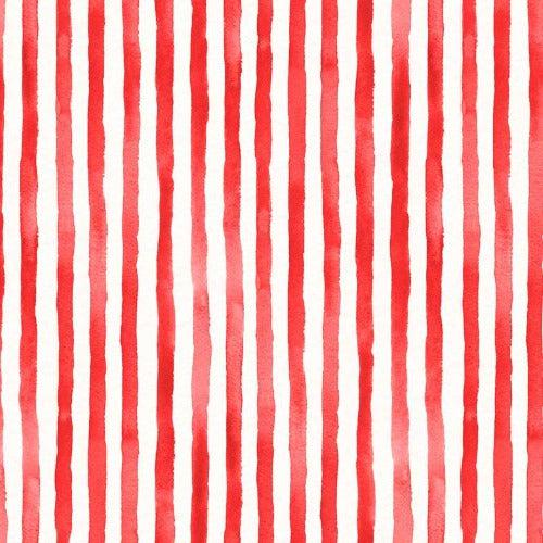 Little Darlings Christmas Red White Stripe Fabric