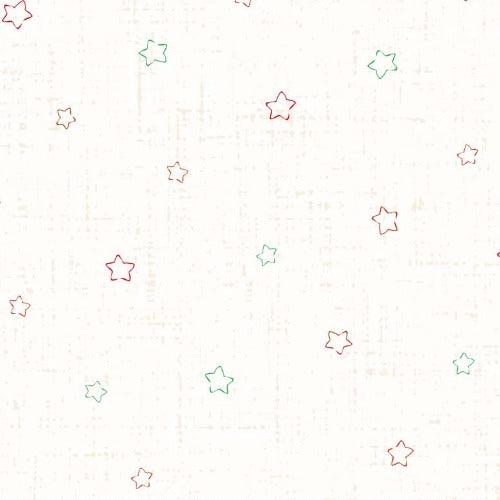 Little Darlings Christmas White Stars Fabric-P & B Textiles-My Favorite Quilt Store