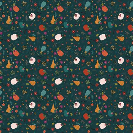 Little Witch Jade Pumpkin Patch Fabric-Riley Blake Fabrics-My Favorite Quilt Store