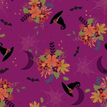 Little Witch Magenta Main Fabric-Riley Blake Fabrics-My Favorite Quilt Store