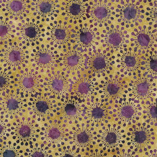 Local Motion Brown Ecru Circle Dots Batik Fabric