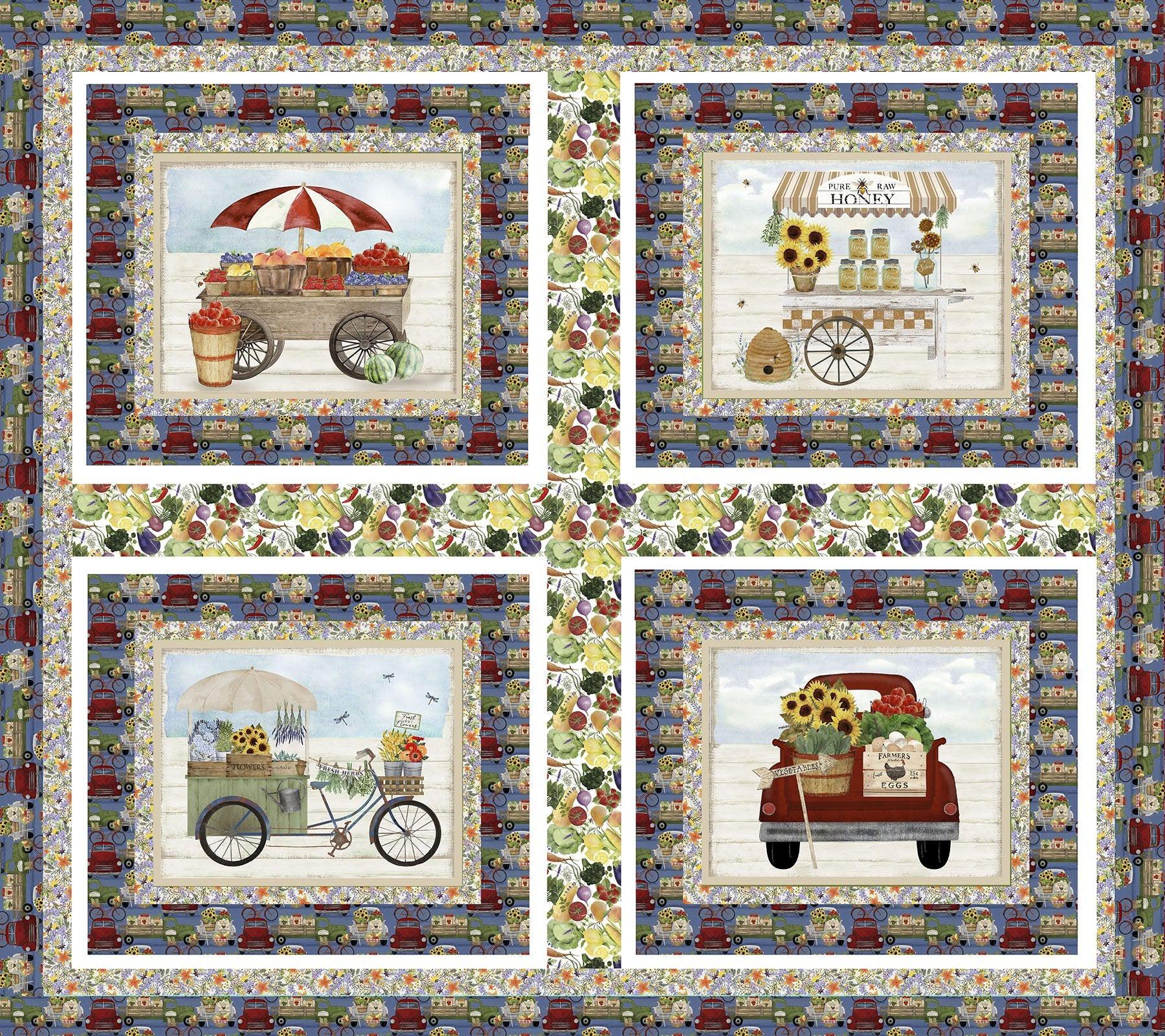 Locally Grown Farmers Market Pattern - Free Digital Download-3 Wishes Fabric-My Favorite Quilt Store